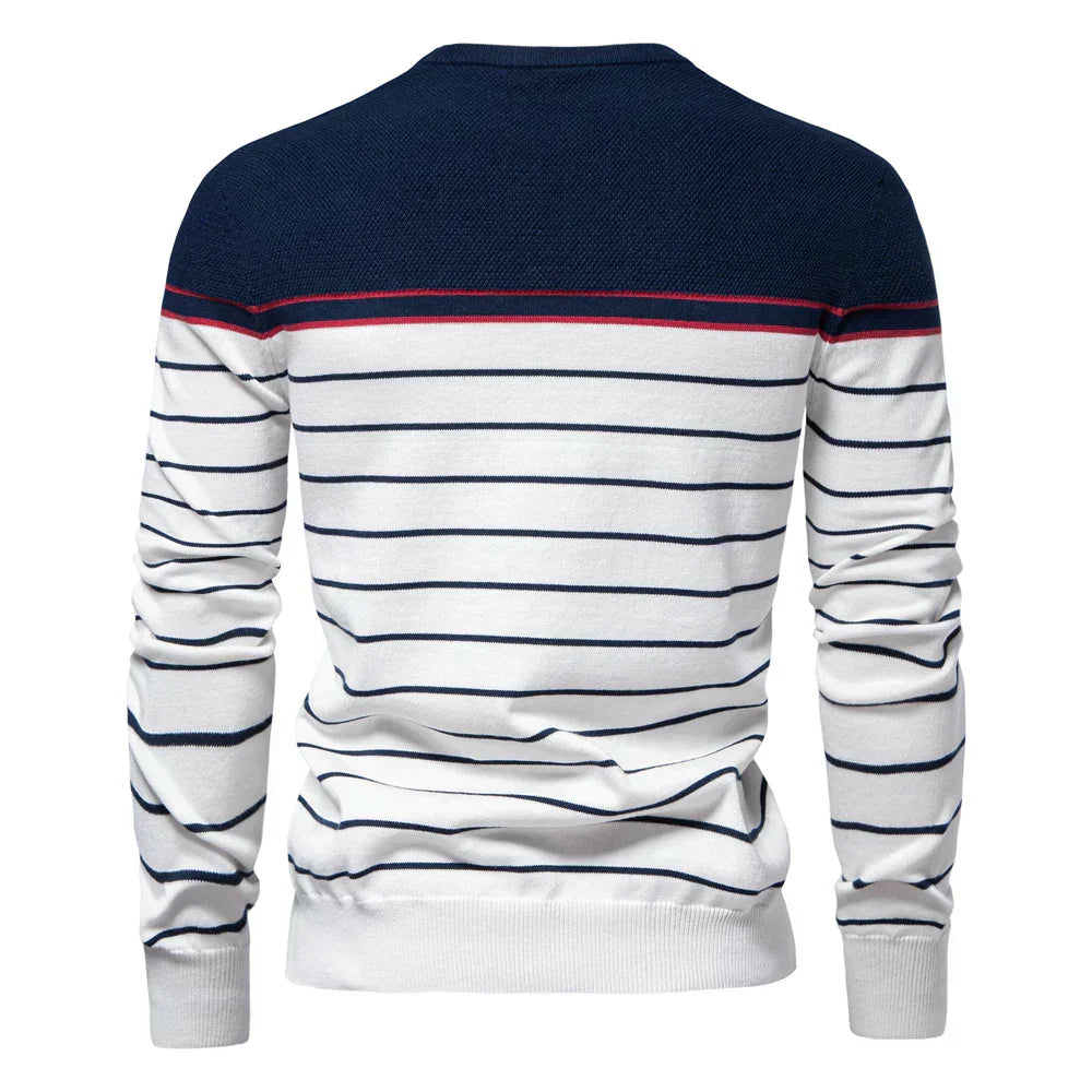 Julien | Pull Rayé Marin