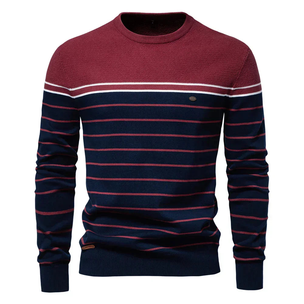 Julien | Pull Rayé Marin