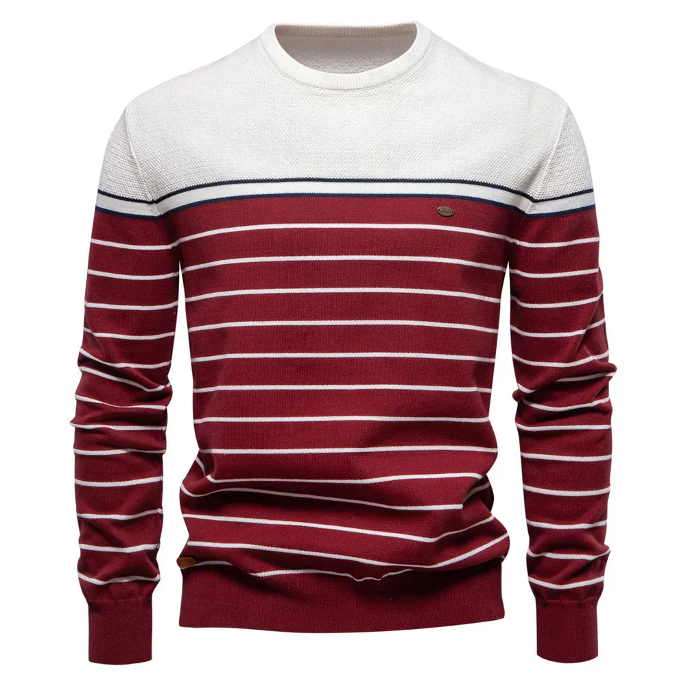 Julien | Pull Rayé Marin
