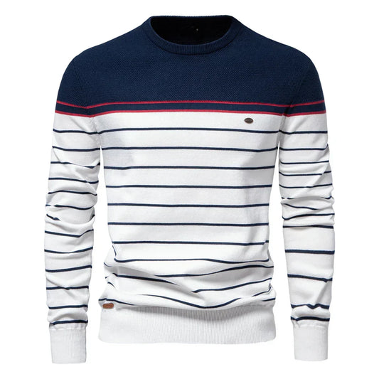 Julien | Pull Rayé Marin
